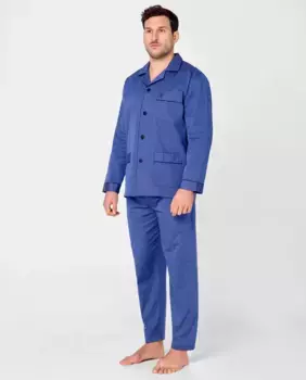 Мужская длинная пижама из синей ткани El Bho Nocturno, тёмно-синий
