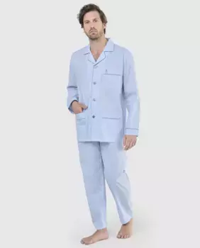 Мужская длинная пижама из синей ткани El Bho Nocturno, голубой