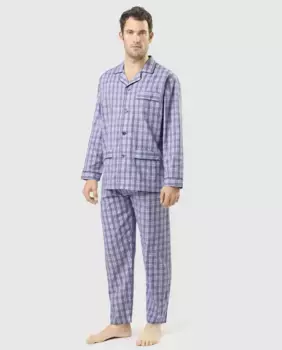 Мужская длинная пижама из светло-голубой ткани El Bho Nocturno
