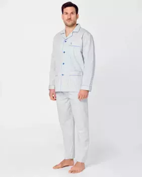 Мужская длинная пижама из ткани серого цвета El Bho Nocturno, светло-серый