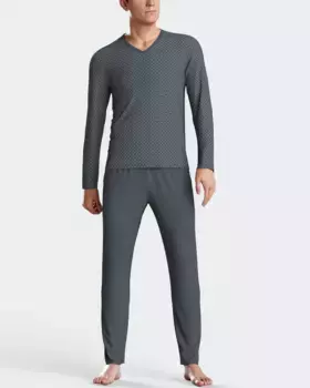 Мужская длинная пижама с эластичным поясом серого цвета Impetus, серый