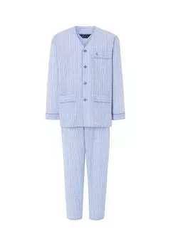 Мужская длинная синяя пижама из поплина для дзюдо в клетку El Bho NOCTURNO, синий