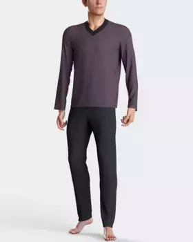 Мужская длинная вязаная пижама бордового цвета Impetus, пурпурный