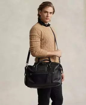 Мужская дорожная сумка из шагреневой кожи Polo Ralph Lauren, черный