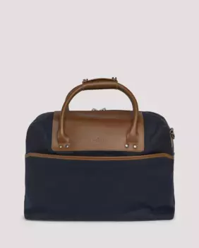 Мужская дорожная сумка с кожаными деталями Hackett, тёмно-синий