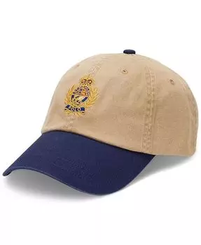 Мужская двухцветная бейсболка из твила с гербом Polo Ralph Lauren, бежевый