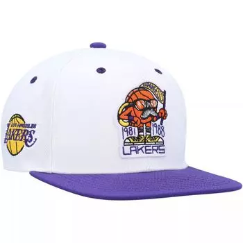 Мужская двухцветная бейсболка Mitchell & Ness белого/фиолетового цвета Los Angeles Lakers Kurt Rambis