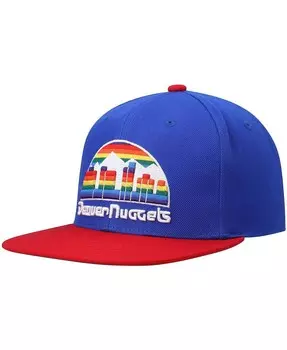 Мужская двухцветная бейсболка Snapback 2.0 Royal и Red Denver Nuggets Hardwood Classics Team Mitchell & Ness