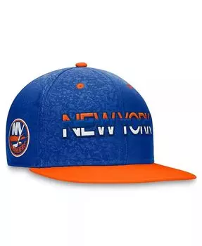 Мужская двухцветная бейсболка Snapback Royal, оранжевая New York Islanders Authentic Pro Rink Fanatics, синий