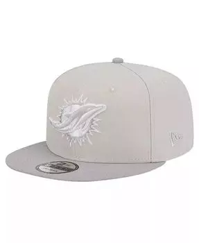 Мужская двухцветная цветная упаковка «камень/серый» Miami Dolphins 9FIFTY Snapback Hat New Era, серый