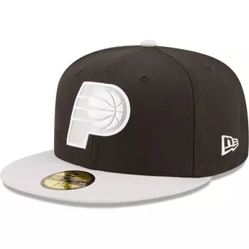 Мужская двухцветная цветная упаковка New Era Black/Gray Indiana Pacers 59FIFTY Облегающая шляпа