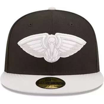 Мужская двухцветная цветная упаковка New Era черного/серого цвета New Orleans Pelicans 59FIFTY Облегающая шляпа