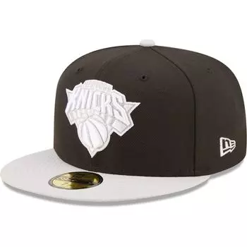 Мужская двухцветная цветная упаковка New Era черного/серого цвета New York Knicks 59FIFTY Облегающая шляпа