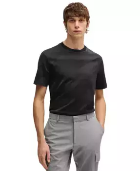 Мужская двухцветная футболка Jacquard Hugo Boss, черный