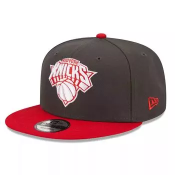 Мужская двухцветная кепка New Era Charcoal/Scarlet New York Knicks 9FIFTY Snapback
