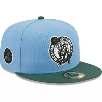 Мужская двухцветная кепка New Era светло-синяя/зеленая Boston Celtics 59FIFTY