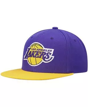 Мужская двухцветная кепка Snapback 2.0 фиолетового и золотого цвета Los Angeles Lakers Team Mitchell & Ness