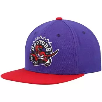 Мужская двухцветная кепка Snapback 2.0 Mitchell & Ness фиолетового/красного цвета Toronto Raptors Hardwood Classics Team
