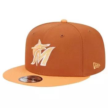 Мужская двухцветная кепка Snapback 9FIFTY коричневого цвета New Era Miami Marlins Spring Color, цвет Mrl Brown