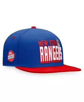 Мужская двухцветная кепка Snapback в стиле ретро синего и красного цвета с логотипом New York Rangers Heritage Fanatics