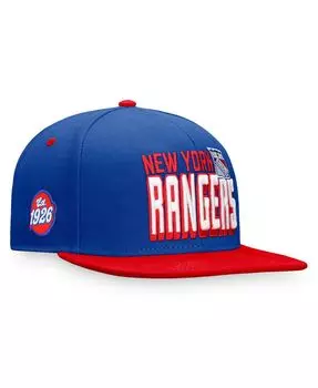 Мужская двухцветная кепка Snapback в стиле ретро синего и красного цвета с логотипом New York Rangers Heritage Fanatics