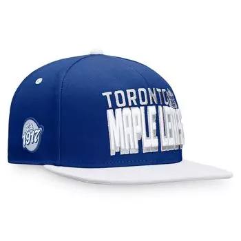 Мужская двухцветная кепка Snapback в стиле ретро с логотипом Fanatics синего/белого цвета Toronto Maple Leafs Heritage