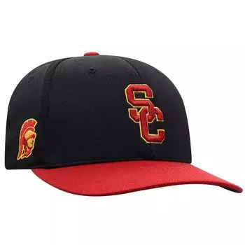 Мужская двухцветная кепка Top of the World черного цвета/кардинала USC Trojans Reflex Hybrid Tech Flex