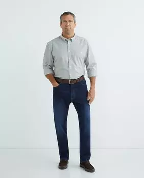 Мужская двухцветная полосатая классическая рубашка-оксфорд с легким утюгом, большие размеры Dustin, бордо