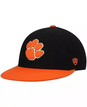 Мужская двухцветная приталенная шляпа черного, оранжевого цвета Clemson Tigers Team Color Top Of The World, черный