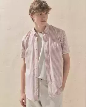 Мужская двухцветная рубашка в клетку Dustin, гранатовый