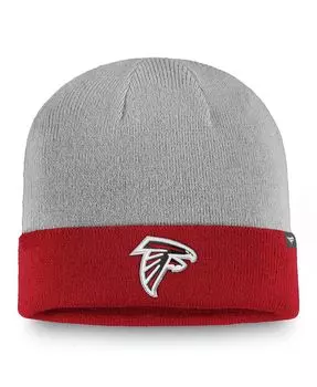 Мужская двухцветная вязаная шапка с манжетами NFL Pro Line от Branded Heathered Grey Red Atlanta Falcons Fanatics
