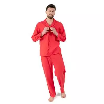 Мужская двухкомпонентная фланелевая пижама Leveret, красный