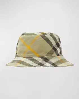 Мужская двусторонняя панама в клетку Burberry, цвет Hunter