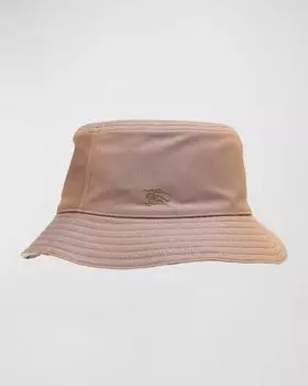 Мужская двусторонняя панама в клетку на подкладке Burberry, цвет Camel/Blue