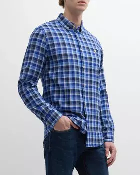 Мужская двусторонняя рубашка в клетку на пуговицах Scotch & Soda, цвет Blue Check