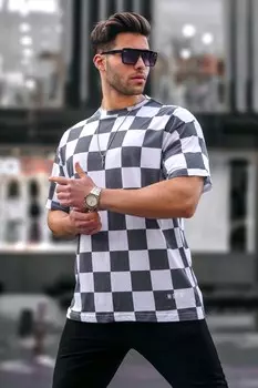 Мужская дымчатая футболка с рисунком Madmext, серый