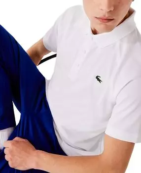 Мужская дышащая рубашка поло с защитой от бега sport interlock Lacoste, белый