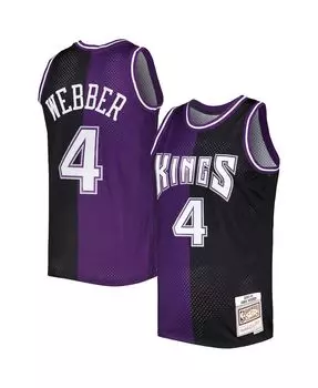 Мужская джерси Chris Webber Purple, Black Sacramento Kings Hardwood Classics 2000-01 Split Swingman Mitchell & Ness