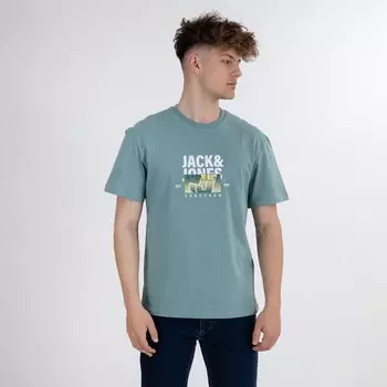 Мужская джинсовая футболка с тиснением Jack & Jones, зеленый