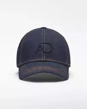 Мужская джинсовая кепка из хлопка с вышитым логотипом Adolfo Dominguez, синий