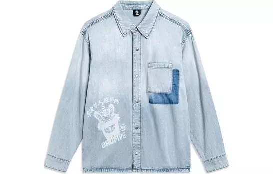 Мужская джинсовая куртка Badfive светло-синего цвета Lining, цвет Light Blue Denim