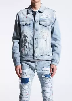 Мужская джинсовая куртка Bering в легкой пэчворке Crysp Denim
