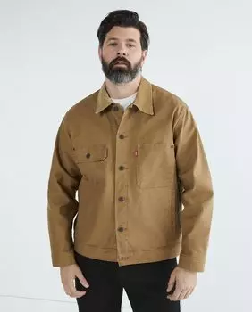 Мужская джинсовая куртка большого размера Levi's, коричневый