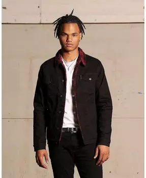 Мужская джинсовая куртка из искусственного шерпа в клетку тартан SAINT MORTA, мультиколор