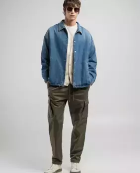Мужская джинсовая куртка на пуговицах Replay, синий