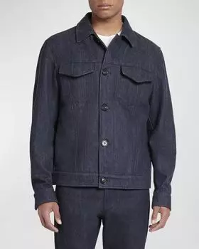 Мужская джинсовая куртка Nieve Trucker Loro Piana, цвет Shadow Blue