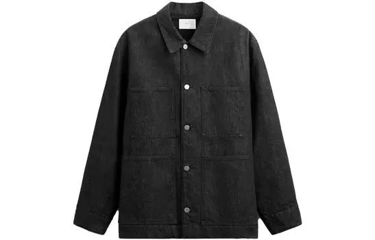 Мужская джинсовая куртка Studio Nicholson X Studio Nicholson Co-brand, черная Zara, черный