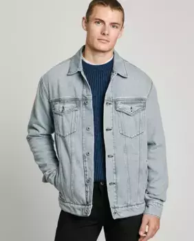 Мужская джинсовая куртка свободного кроя Pepe Jeans, светло-серый