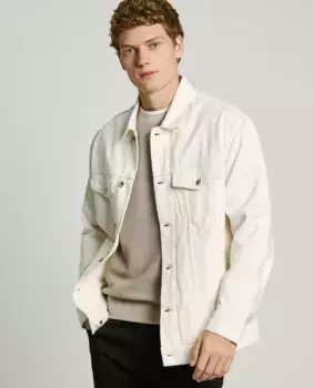 Мужская джинсовая куртка свободного кроя Pepe Jeans, белый