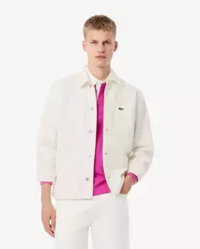 Мужская джинсовая рубашка из плотного хлопка Lacoste, белый
